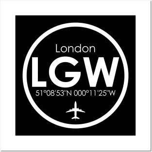 LGW, London Gatwick Airport, England Posters and Art